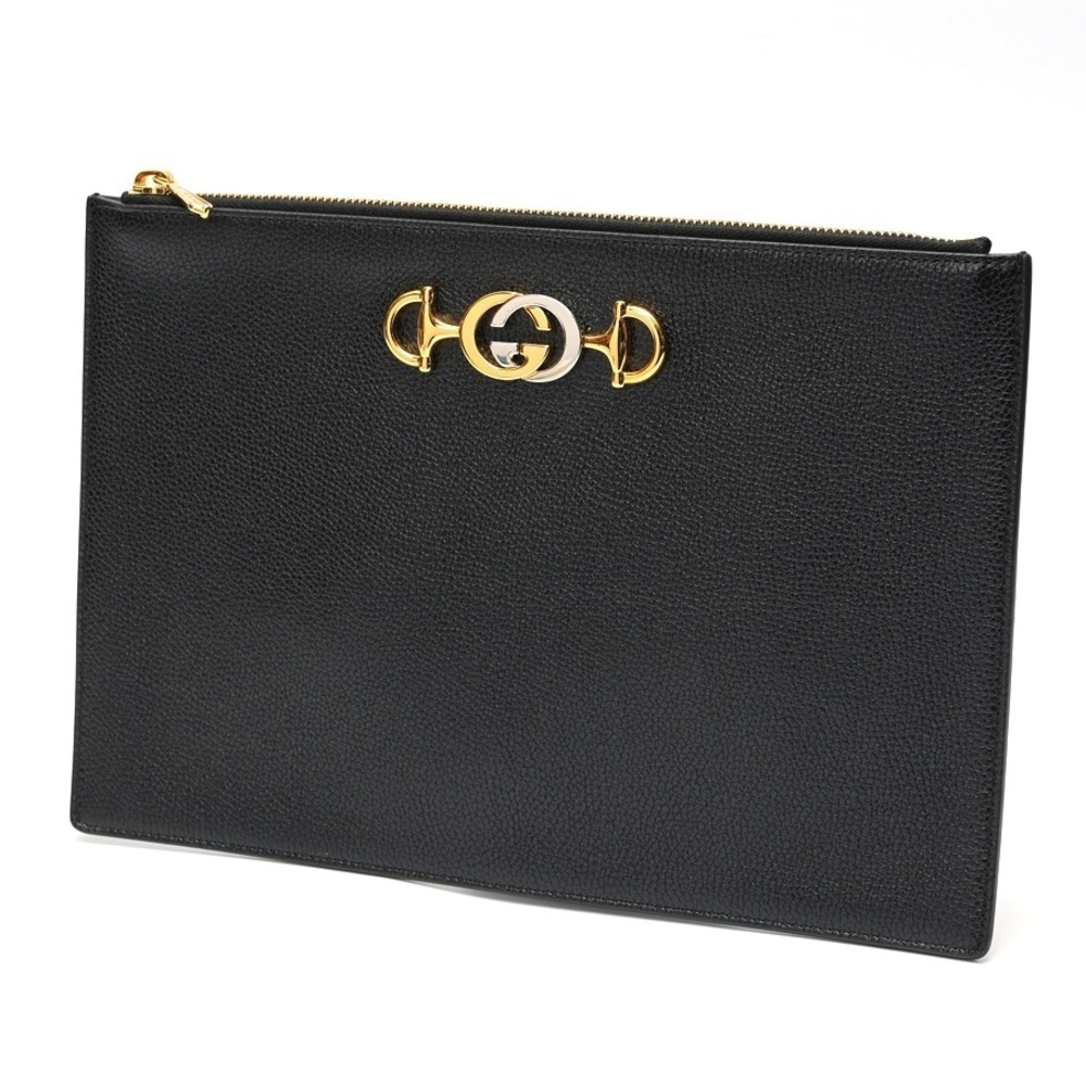 Gucci Zumi Clutch Bag Clutch Leather Black